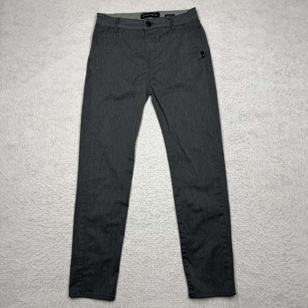 Quicksilver Straight Fit Straight Chino Casual Dress Pants Gray Men's Size 27x26